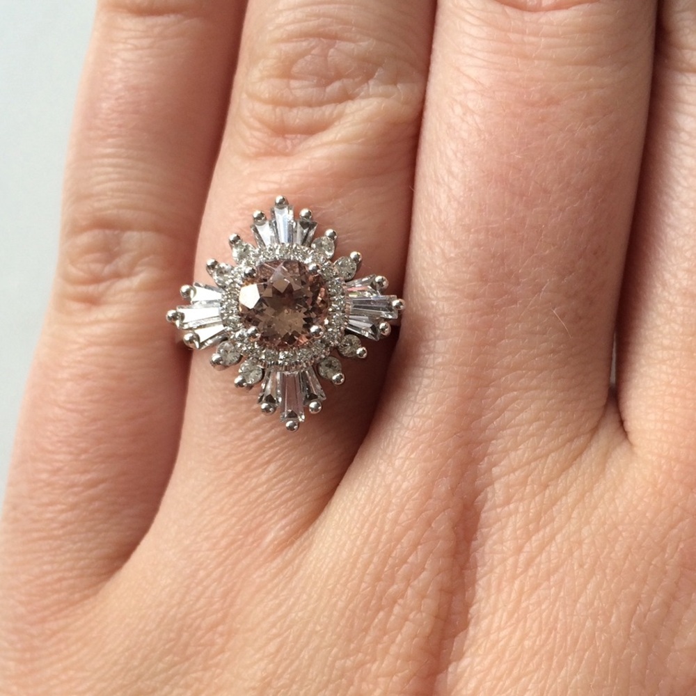 Heidi Gibson- The Original Gatsby Ring - 1 CT Morganite (peachy pink) engagement